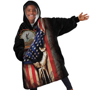 24th Regiment USCT Kid Wearable Blanket Hoodie Flag of Freedom - African Pride
