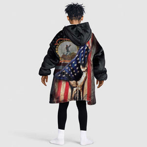 24th Regiment USCT Kid Wearable Blanket Hoodie Flag of Freedom - African Pride