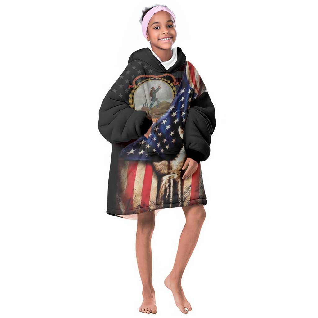 24th Regiment USCT Kid Wearable Blanket Hoodie Flag of Freedom - African Pride