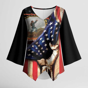 24th Regiment USCT Kimono Sleeve Blouse Flag of Freedom - African Pride
