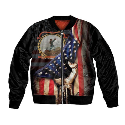 24th Regiment USCT Sleeve Zip Bomber Jacket Flag of Freedom - African Pride