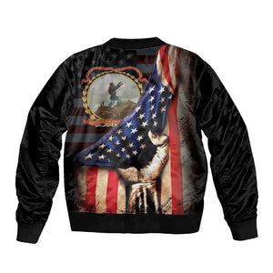 24th Regiment USCT Sleeve Zip Bomber Jacket Flag of Freedom - African Pride