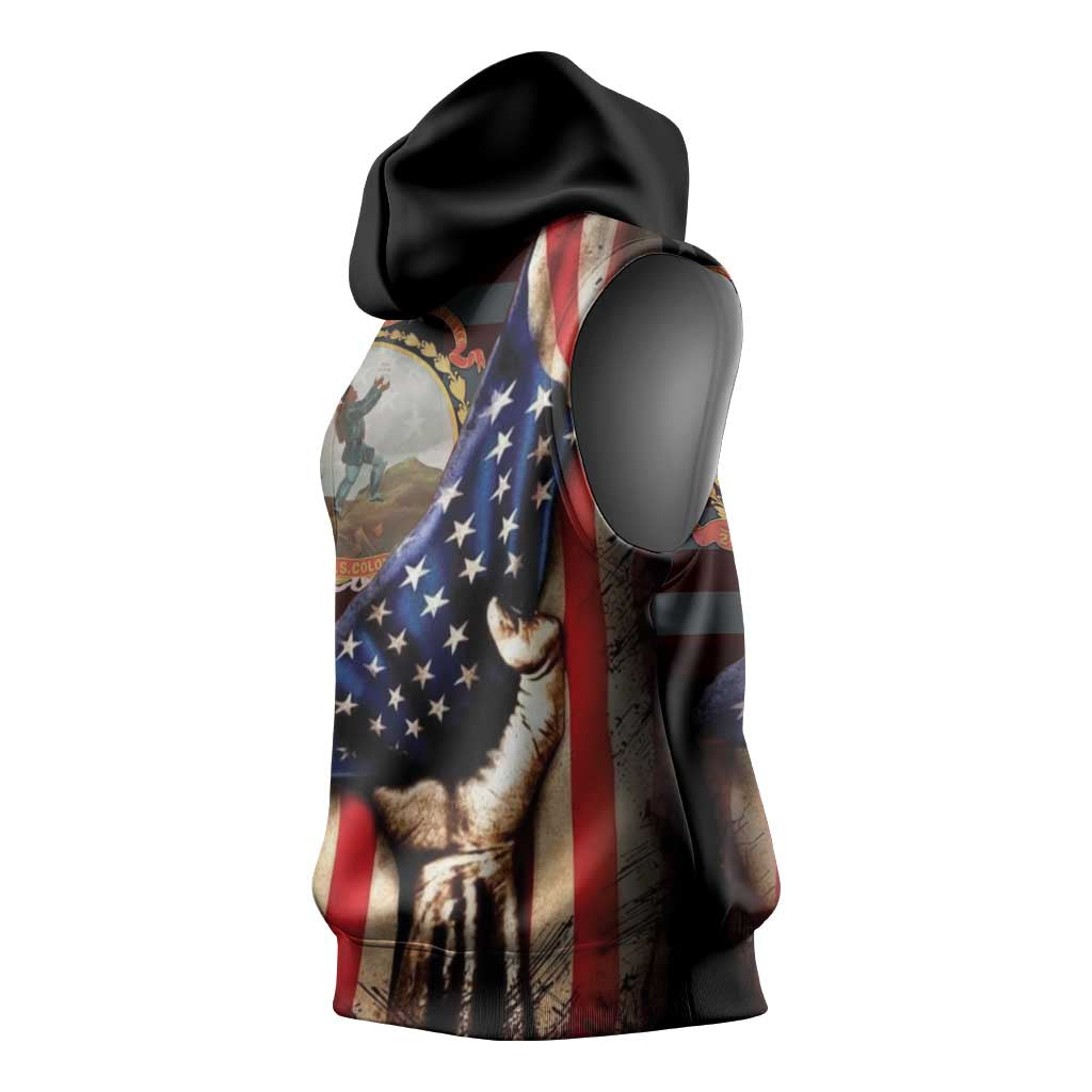 24th Regiment USCT Sleeveless Hoodie Flag of Freedom - African Pride
