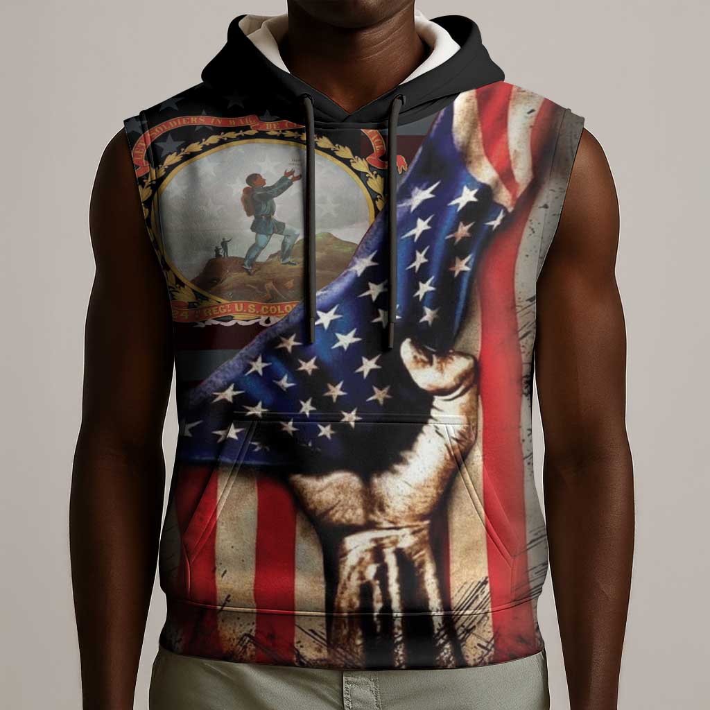 24th Regiment USCT Sleeveless Hoodie Flag of Freedom - African Pride