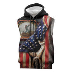 24th Regiment USCT Sleeveless Zip Hoodie Flag of Freedom - African Pride