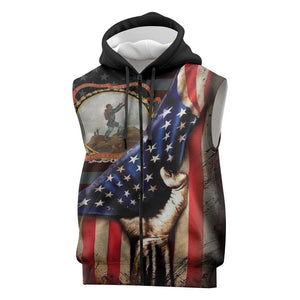 24th Regiment USCT Sleeveless Zip Hoodie Flag of Freedom - African Pride