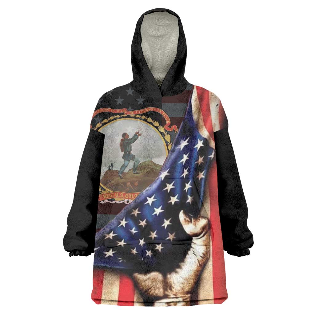 24th Regiment USCT Wearable Blanket Hoodie Flag of Freedom - African Pride