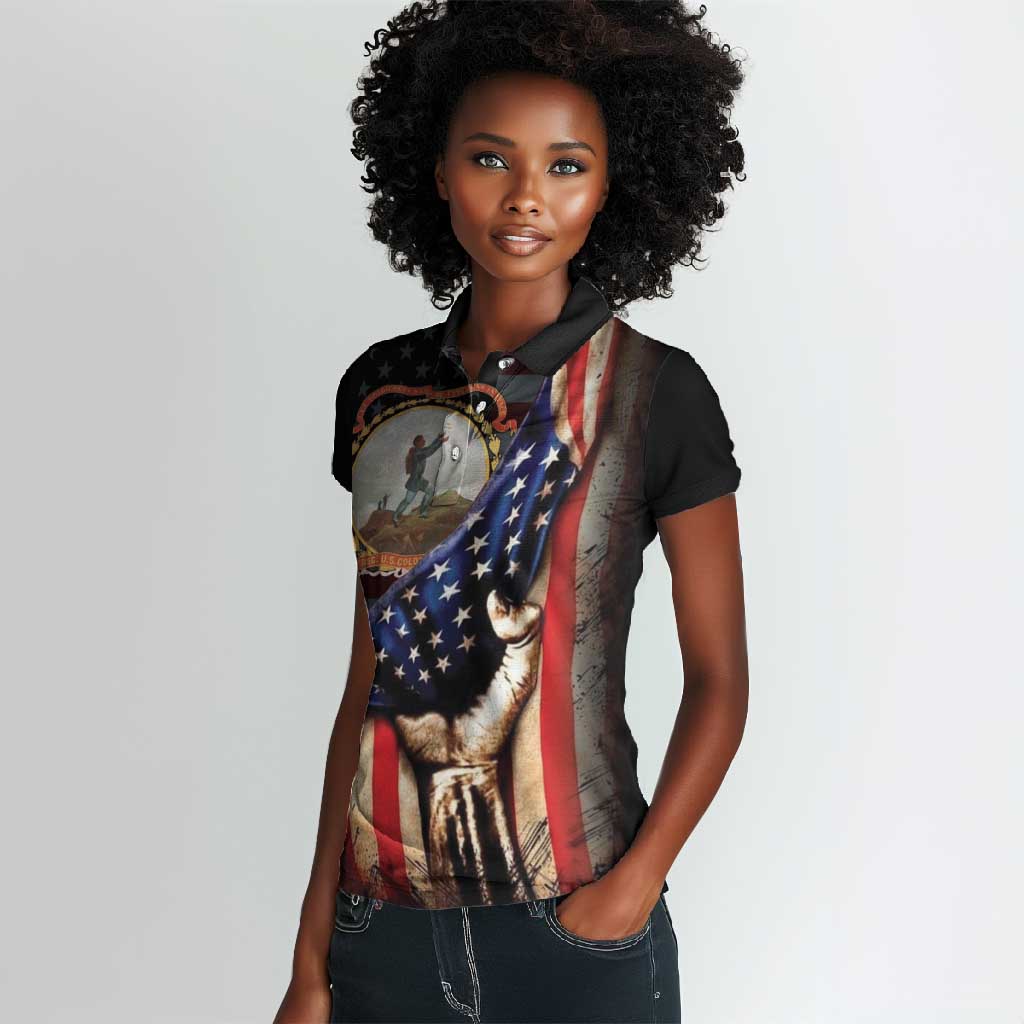 24th Regiment USCT Women Polo Shirt Flag of Freedom - African Pride