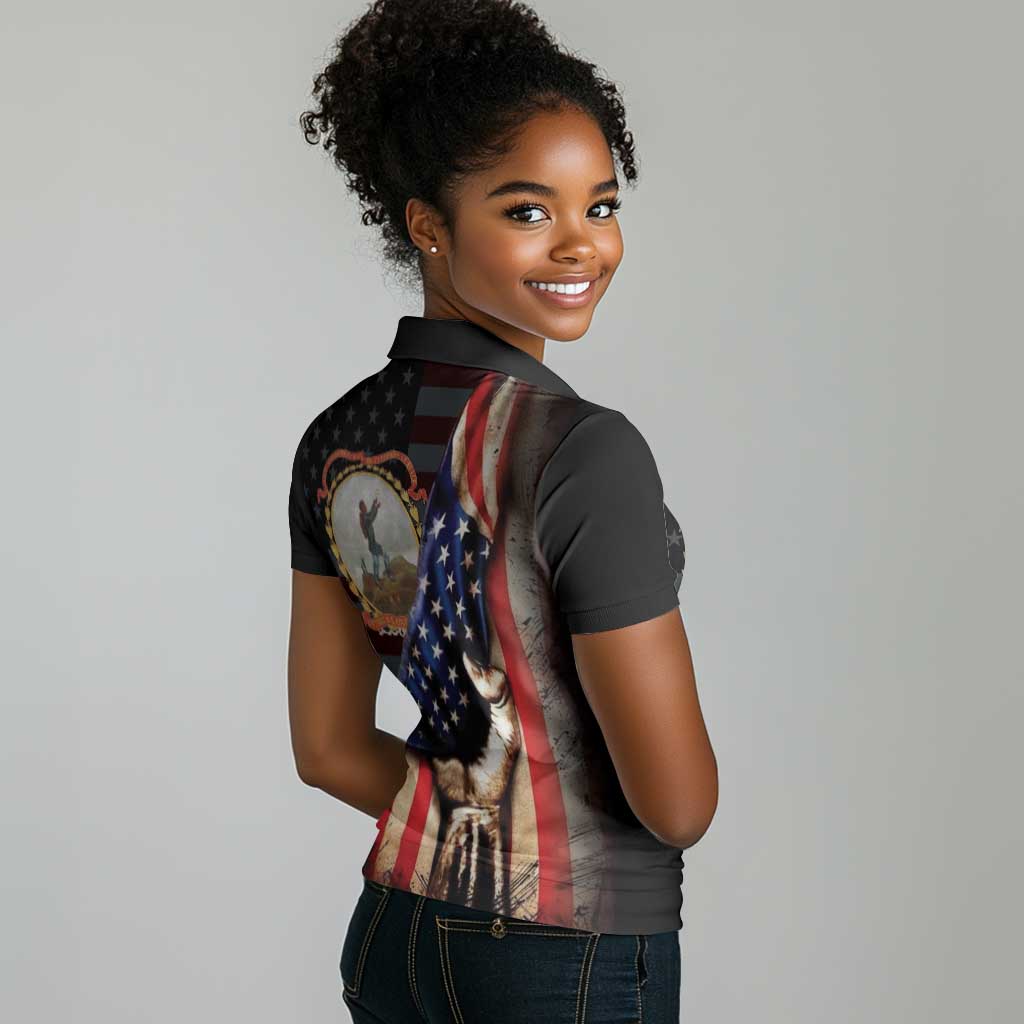 24th Regiment USCT Women Polo Shirt Flag of Freedom - African Pride