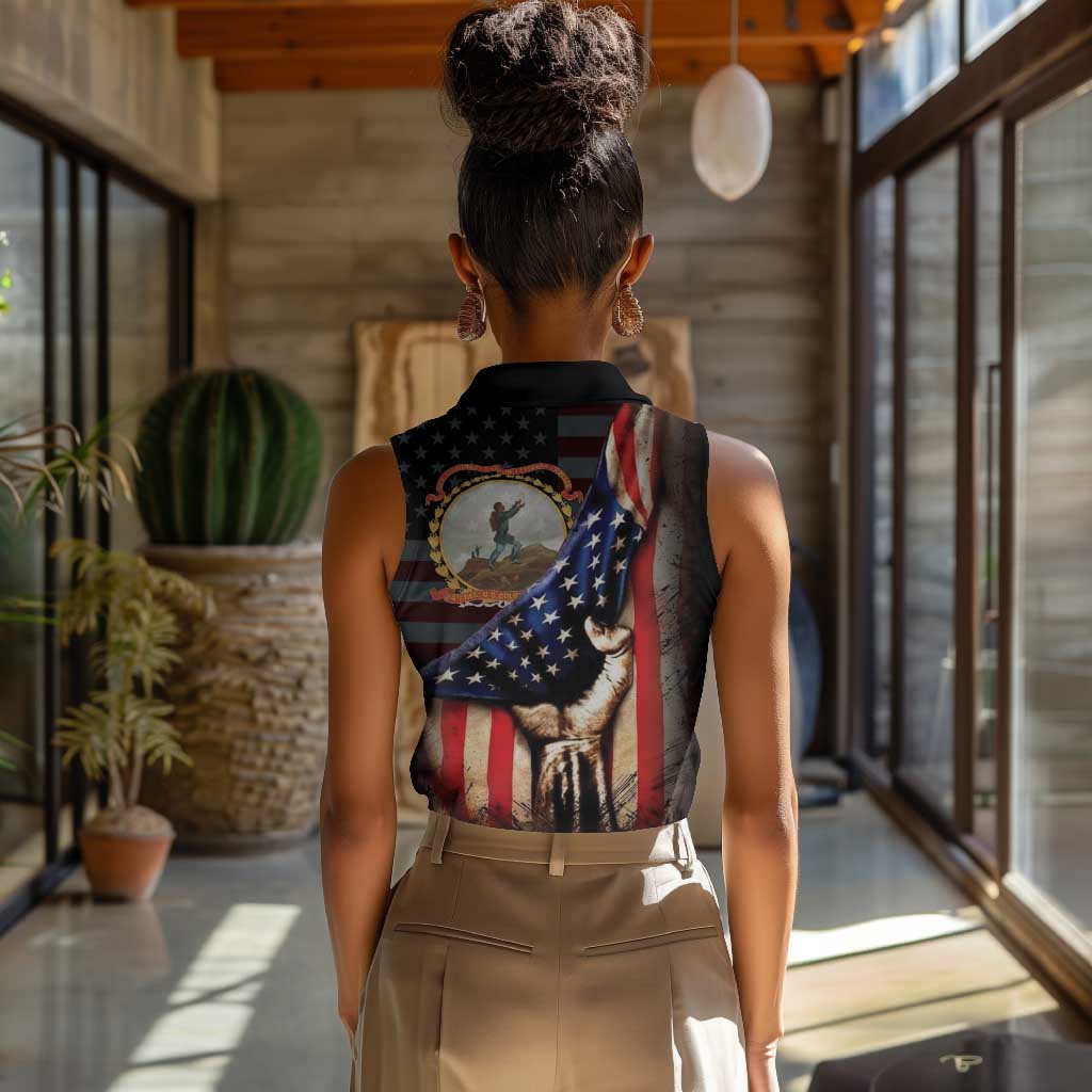 24th Regiment USCT Women Sleeveless Polo Shirt Flag of Freedom - African Pride