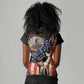 24th Regiment USCT Women V-Neck T-Shirt Flag of Freedom - African Pride