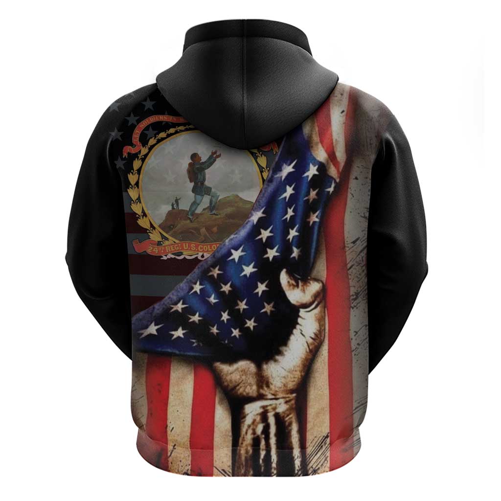 24th Regiment USCT Zip Hoodie Flag of Freedom - African Pride