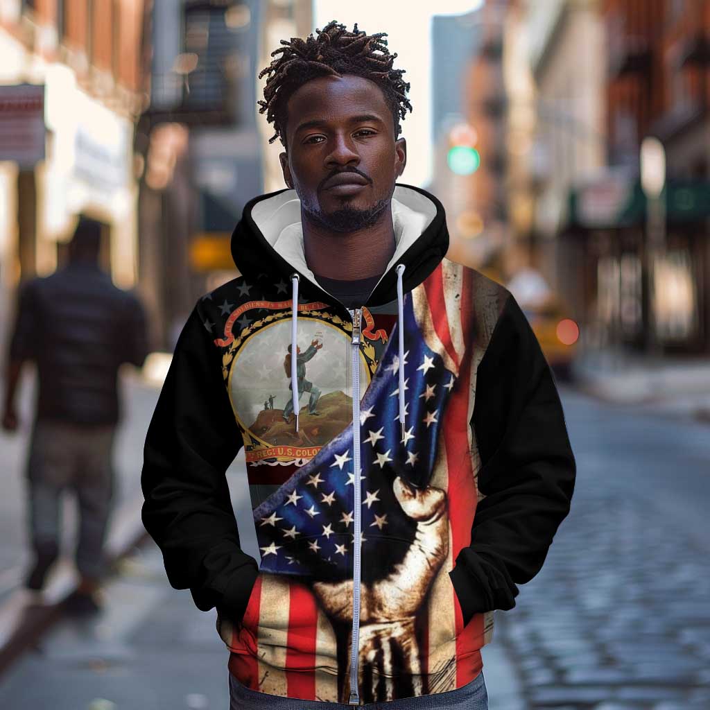 24th Regiment USCT Zip Hoodie Flag of Freedom - African Pride