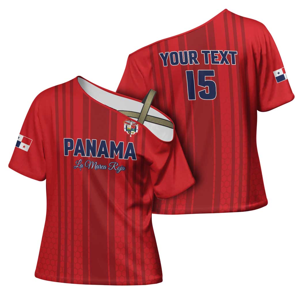 Custom Panama Football 2026 Cross Shoulder Shirt La Marea Roja Rising