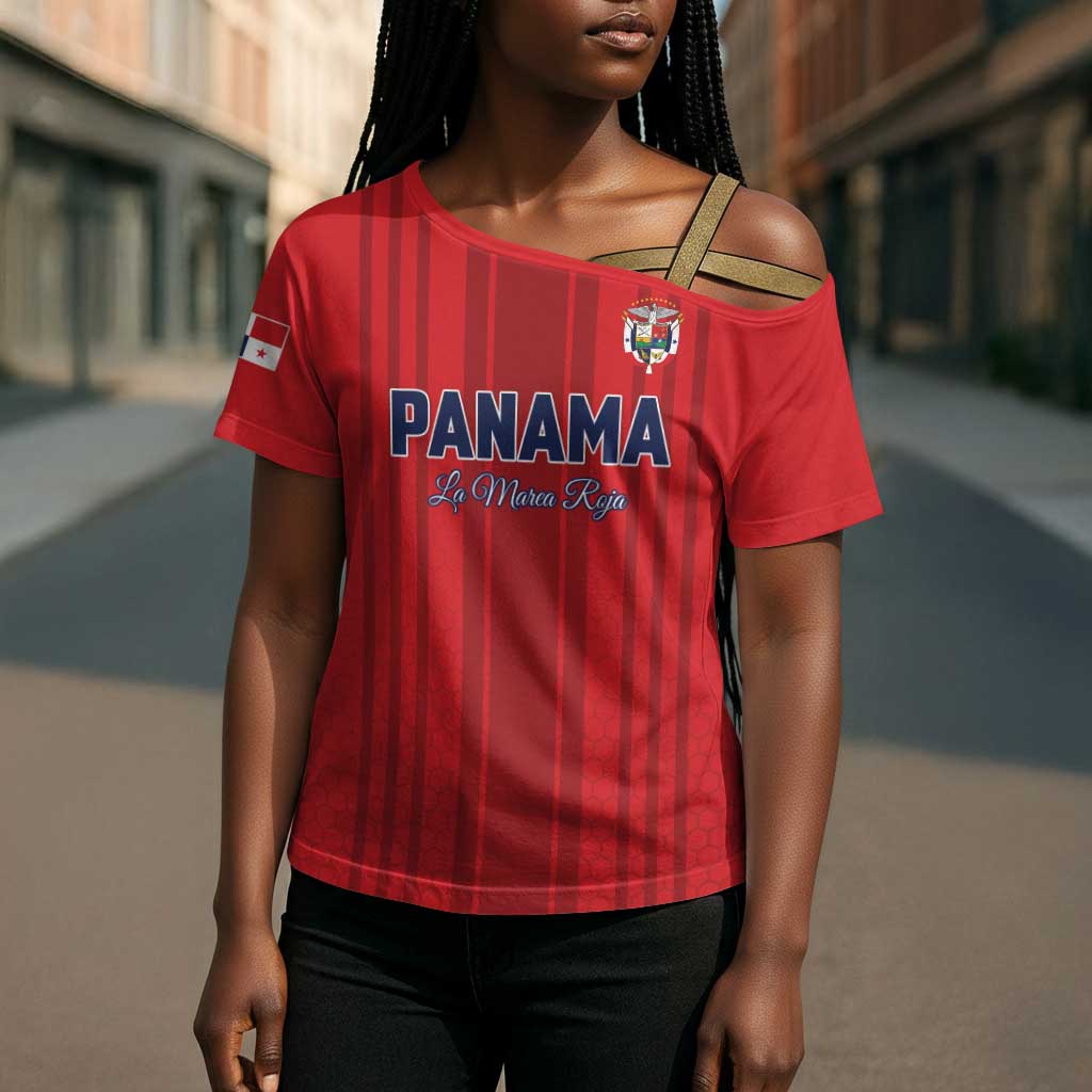 Custom Panama Football 2026 Cross Shoulder Shirt La Marea Roja Rising