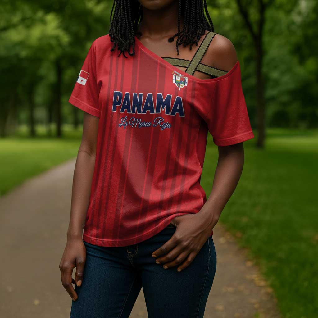 Custom Panama Football 2026 Cross Shoulder Shirt La Marea Roja Rising