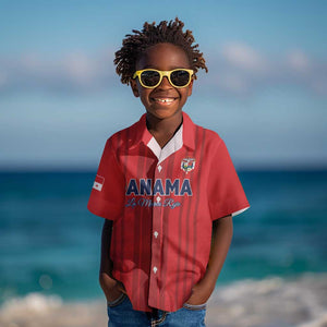 Custom Panama Football 2026 Kid Hawaiian Shirt La Marea Roja Rising