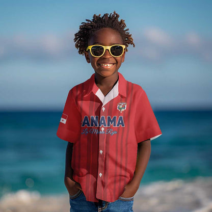 Custom Panama Football 2026 Kid Hawaiian Shirt La Marea Roja Rising