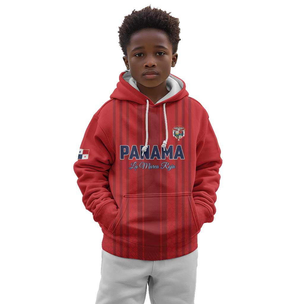 Custom Panama Football 2026 Kid Hoodie La Marea Roja Rising