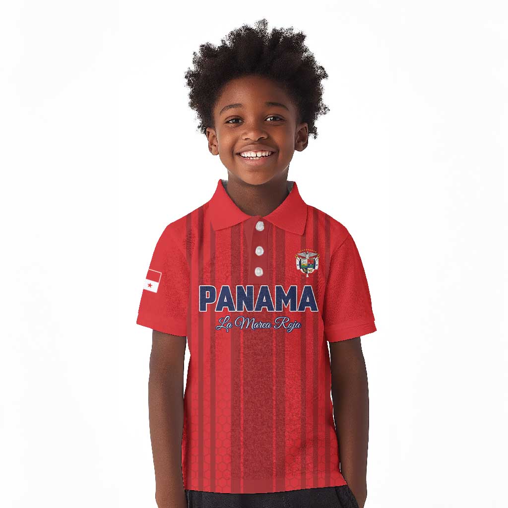 Custom Panama Football 2026 Kid Polo Shirt La Marea Roja Rising
