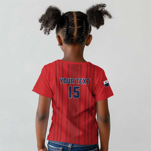 Custom Panama Football 2026 Kid T shirt La Marea Roja Rising