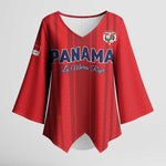 Custom Panama Football 2026 Kimono Sleeve Blouse La Marea Roja Rising
