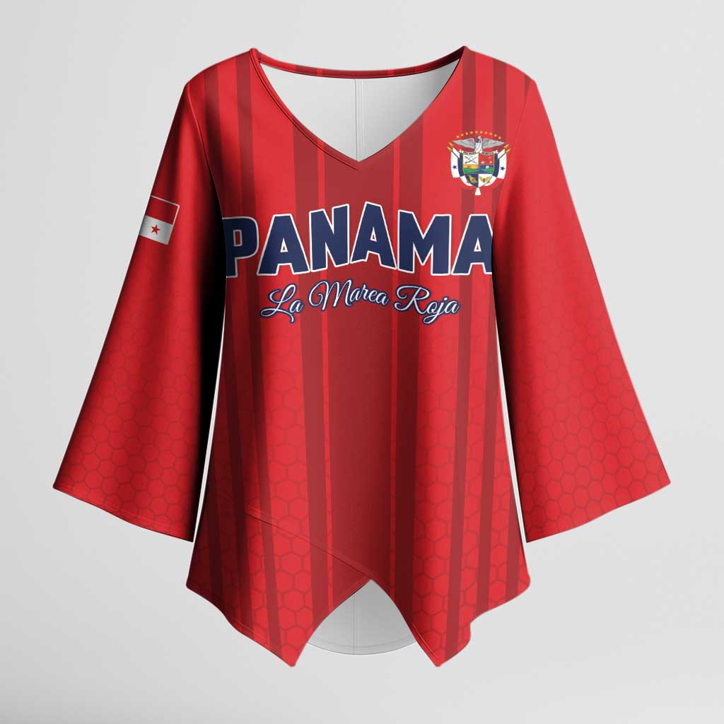 Custom Panama Football 2026 Kimono Sleeve Blouse La Marea Roja Rising