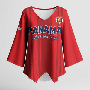 Custom Panama Football 2026 Kimono Sleeve Blouse La Marea Roja Rising