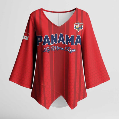 Custom Panama Football 2026 Kimono Sleeve Blouse La Marea Roja Rising