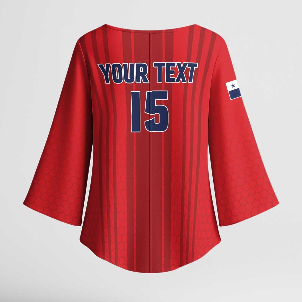 Custom Panama Football 2026 Kimono Sleeve Blouse La Marea Roja Rising