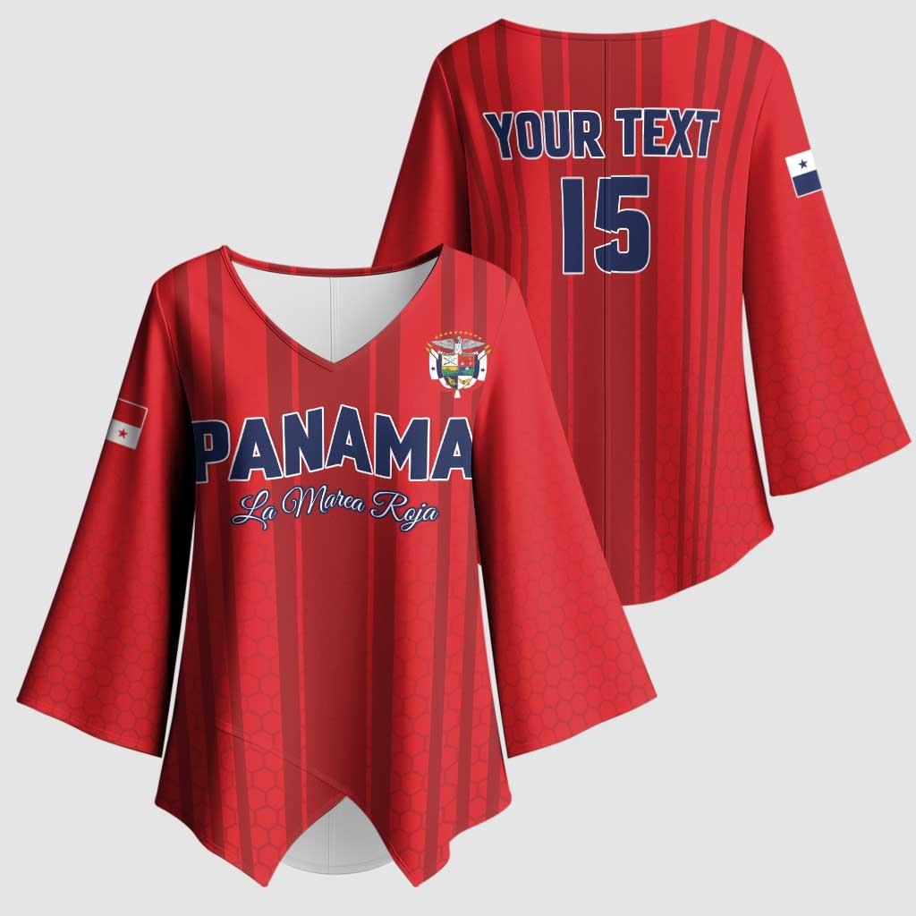 Custom Panama Football 2026 Kimono Sleeve Blouse La Marea Roja Rising