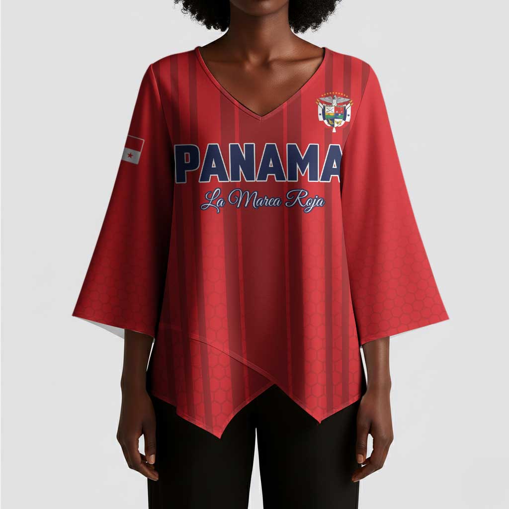 Custom Panama Football 2026 Kimono Sleeve Blouse La Marea Roja Rising