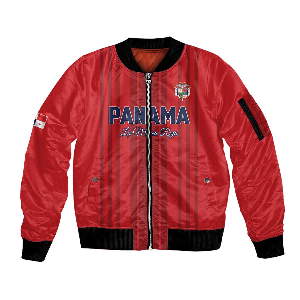 Custom Panama Football 2026 Sleeve Zip Bomber Jacket La Marea Roja Rising