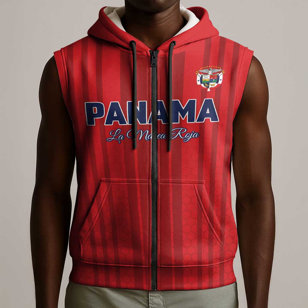 Custom Panama Football 2026 Sleeveless Zip Hoodie La Marea Roja Rising