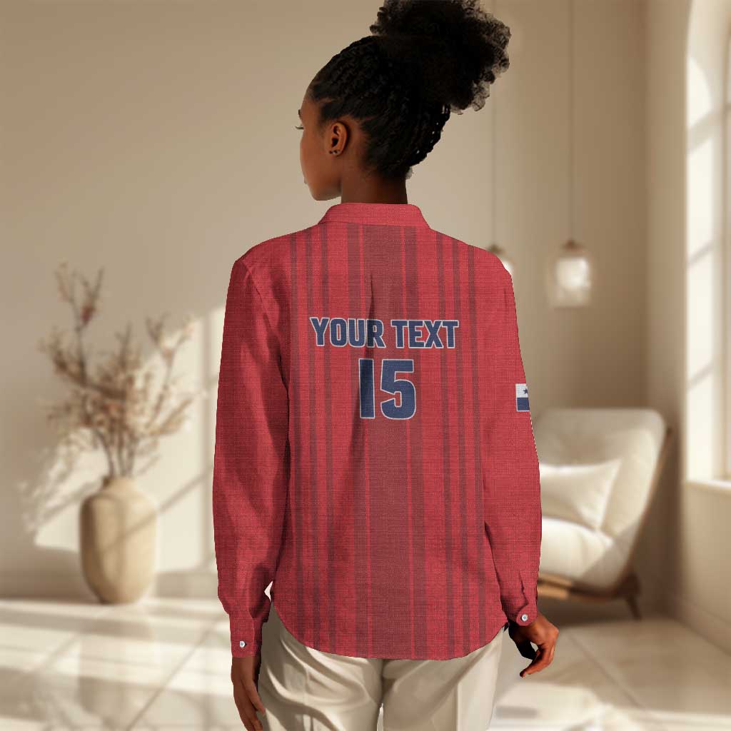 Custom Panama Football 2026 Women Casual Shirt La Marea Roja Rising
