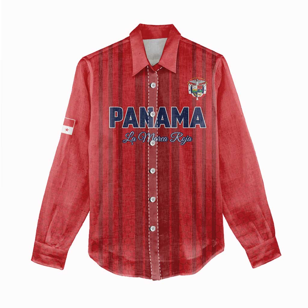 Custom Panama Football 2026 Women Casual Shirt La Marea Roja Rising