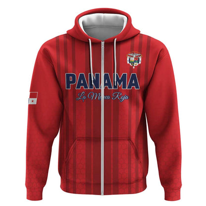 Custom Panama Football 2026 Zip Hoodie La Marea Roja Rising