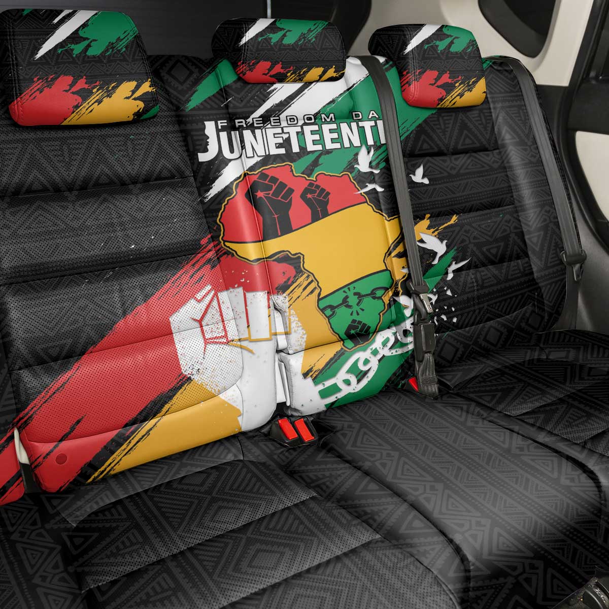 Afro Nigeria Juneteenth Back Car Seat Cover Freedom Day