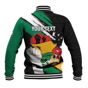 Personalised Afro Nigeria Juneteenth Baseball Jacket Freedom Day