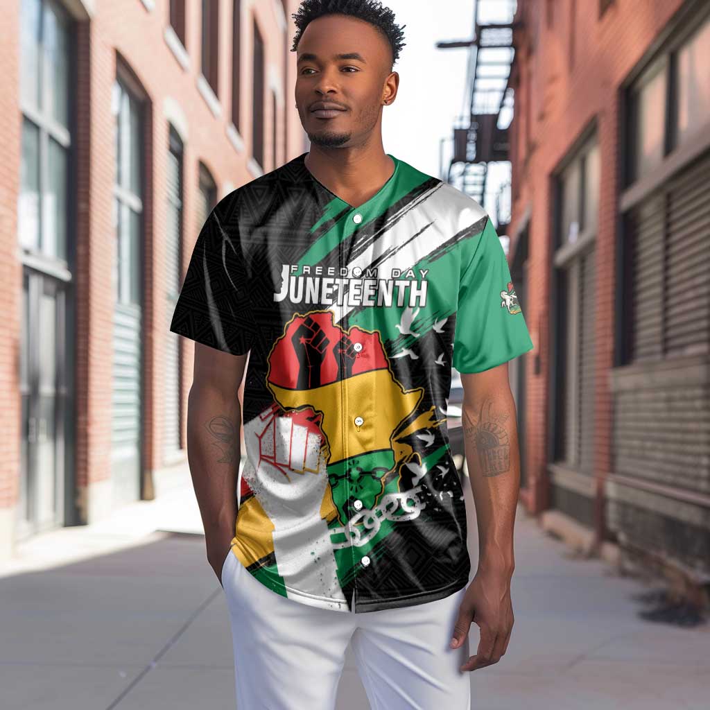 Personalised Afro Nigeria Juneteenth Baseball Jersey Freedom Day