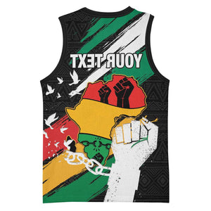 Personalised Afro Nigeria Juneteenth Basketball Jersey Freedom Day - African Pride