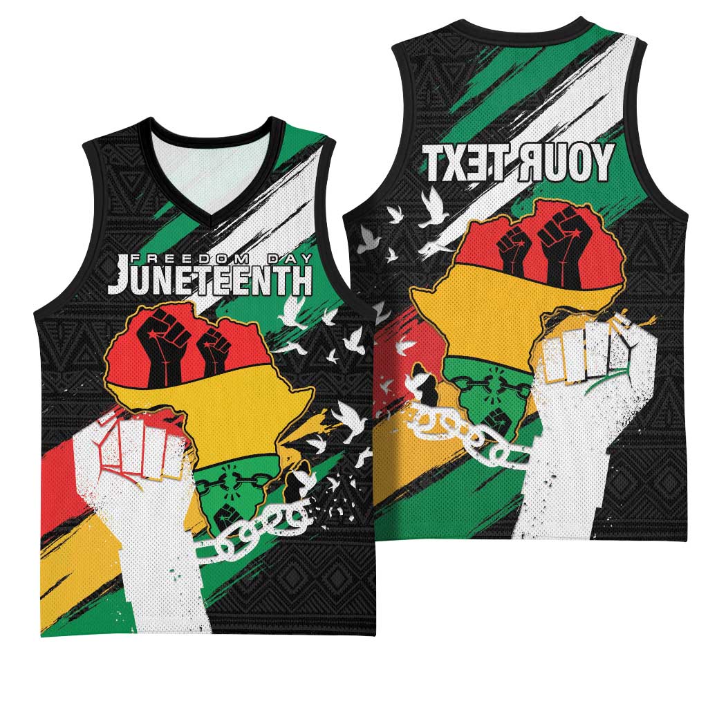 Personalised Afro Nigeria Juneteenth Basketball Jersey Freedom Day - African Pride