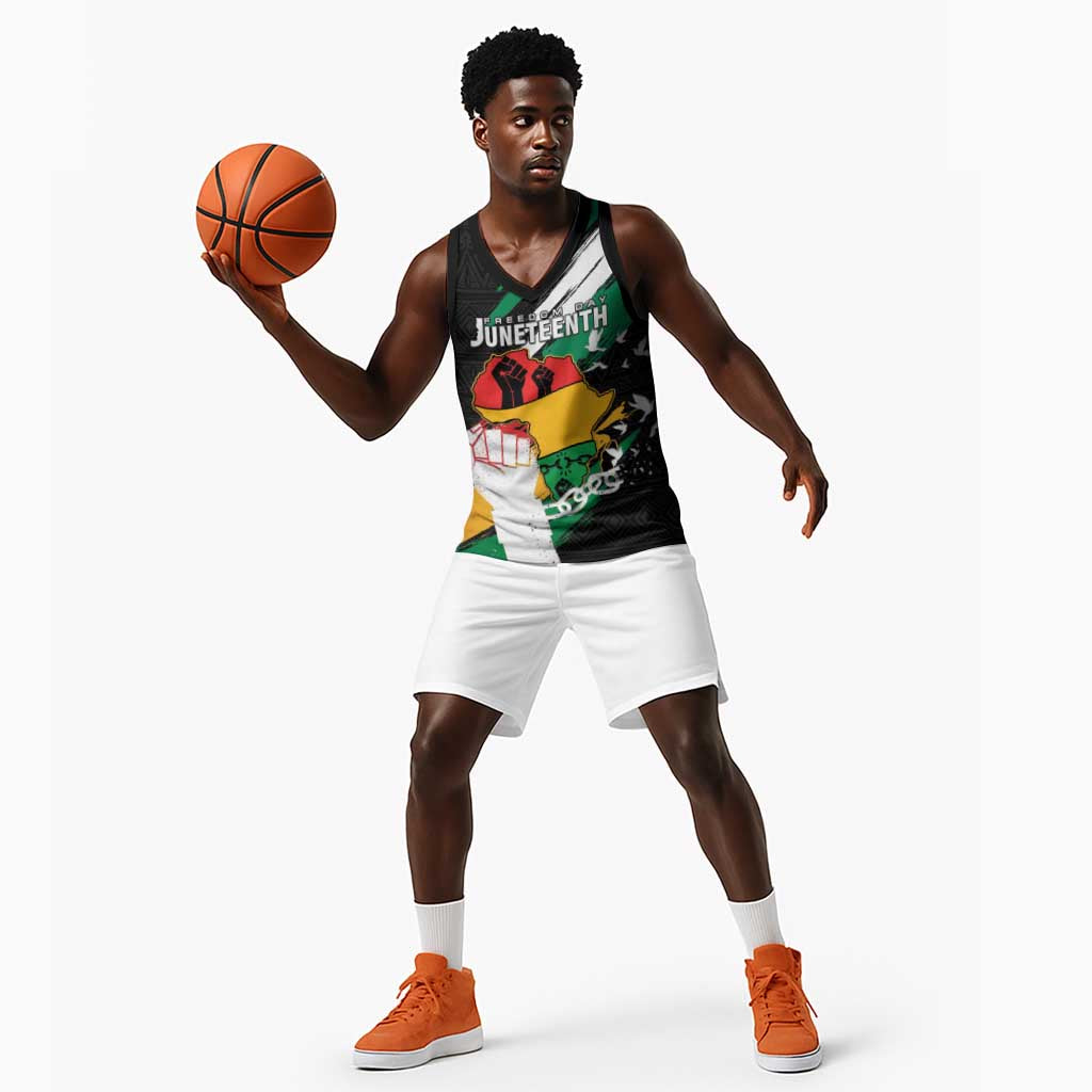 Personalised Afro Nigeria Juneteenth Basketball Jersey Freedom Day - African Pride