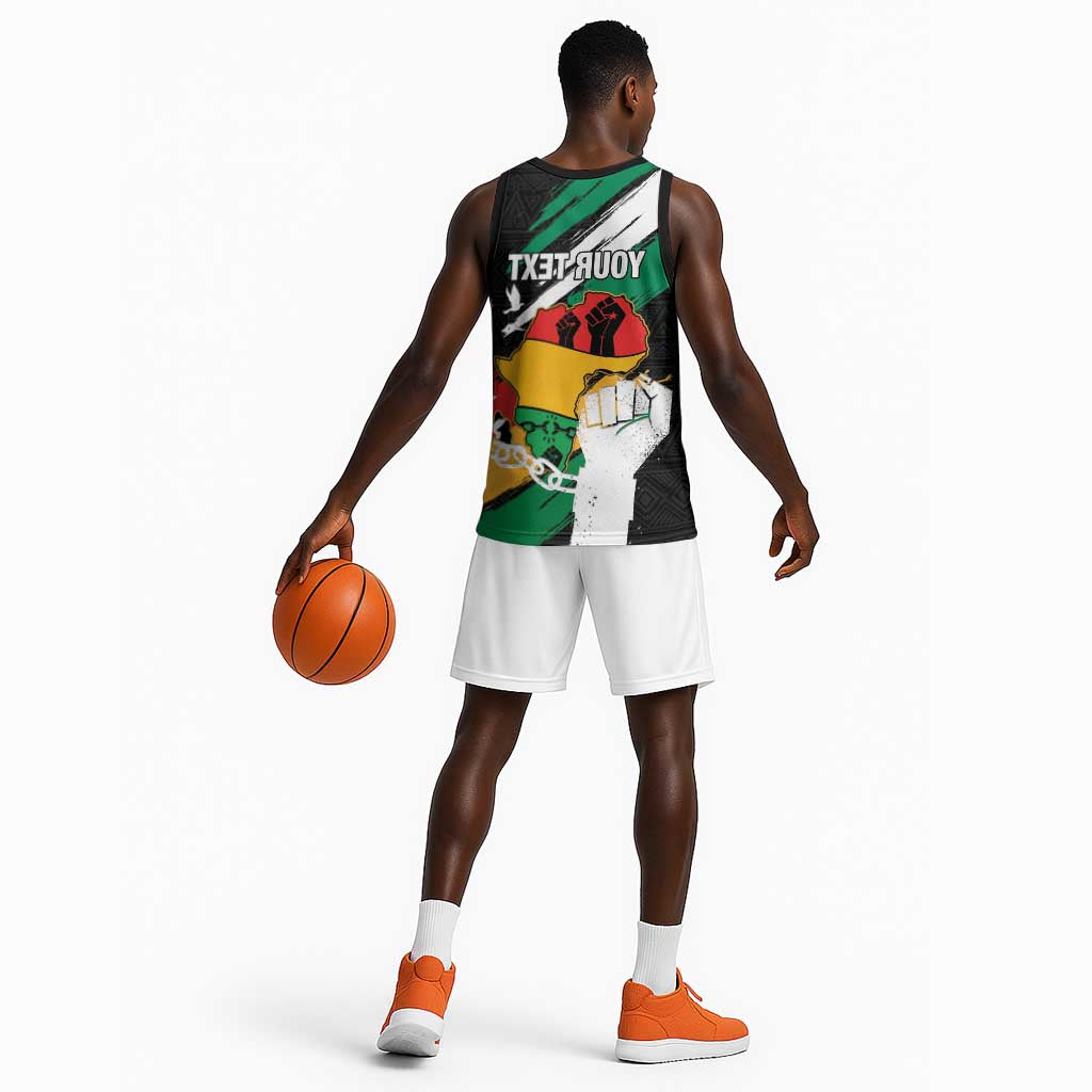 Personalised Afro Nigeria Juneteenth Basketball Jersey Freedom Day - African Pride