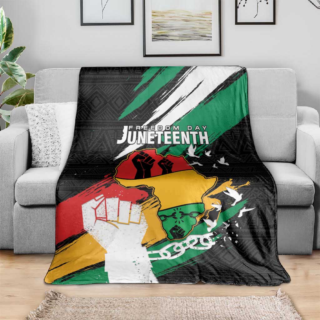 Afro Nigeria Juneteenth Blanket Freedom Day