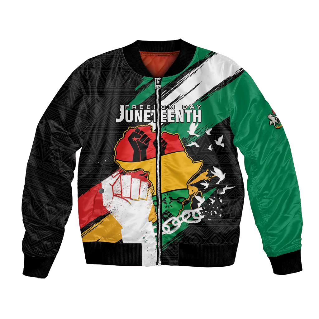 Personalised Afro Nigeria Juneteenth Bomber Jacket Freedom Day