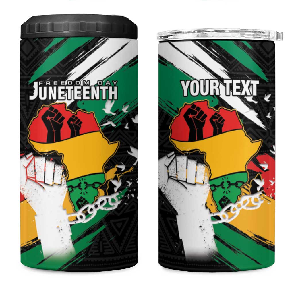 Personalised Afro Nigeria Juneteenth 4 in 1 Can Cooler Tumbler Freedom Day