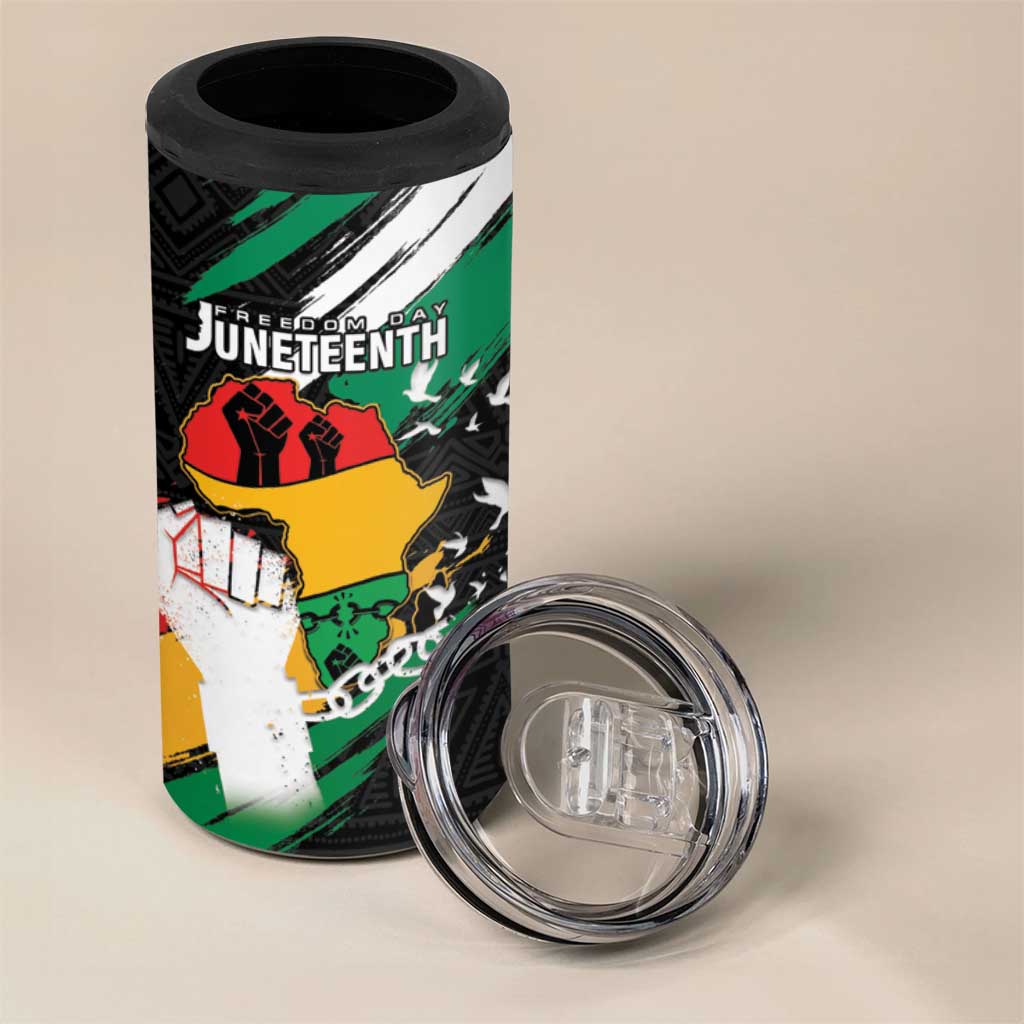 Personalised Afro Nigeria Juneteenth 4 in 1 Can Cooler Tumbler Freedom Day