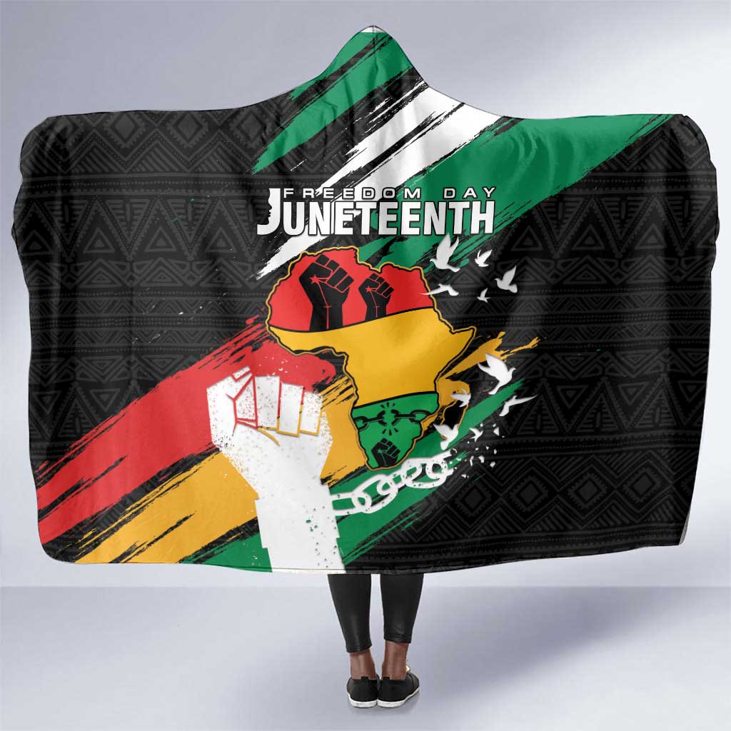 Afro Nigeria Juneteenth Hooded Blanket Freedom Day