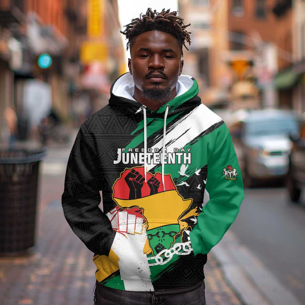 Personalised Afro Nigeria Juneteenth Hoodie Freedom Day